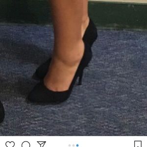 Black pointed heels